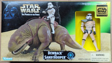 STAR WARS POTF2 DEWBACK AND SANDTROOPER 1997 MISB U18