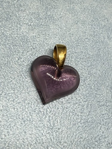 Lalique purple heart pendant - purple,