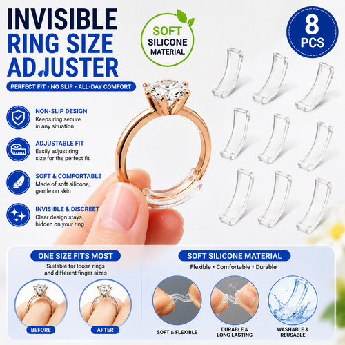 8pcs ring size - 8pcs, adjuster