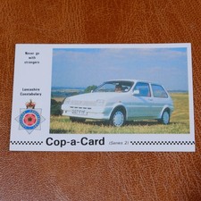Vintage Collector Cop-a-Card, Lancashire Police Car, Austin Rover MG Metro Turbo