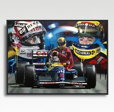SENNA & MANSELL A3 print from painting by Greg Tillett poster Formula One F1 art