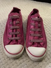 Fushia pink glitter converse