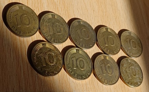 Germany pfennig coin x9 - 10,