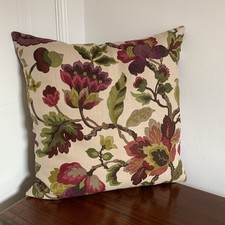 Sanderson Fabric Cushion Cover AMANPURI  ~ MULBERRY/OLIVE  ~ 50 x 50cm (20")
