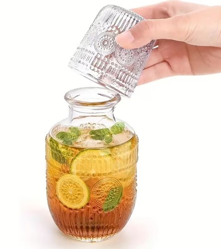 Vintage style glass - carafe, and
