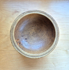 A lovely early 20thC perfumier's turned elm bowl/mortar of good colour & patina.