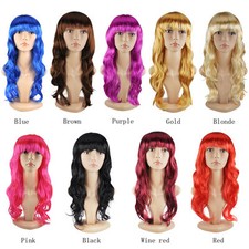Women's Sexy Long Curly Fancy Dress Wigs Cosplay Costume Ladies Full Wig Party