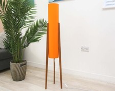 Teak Retro Orange Midcentury Rocket Floor  Lamp 60s 70s 120cm