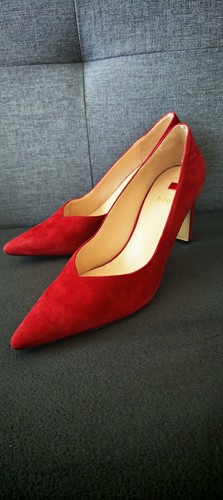 Red hogl suede heels - heels, uk8
