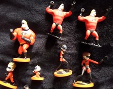 the incredibles 7 x action figures collection -5 JAKKS, 2 Disney Pixar good cond