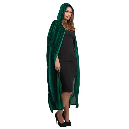 Adult long green velvet - adult's,