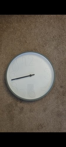 Grey wall clock white face - grey,