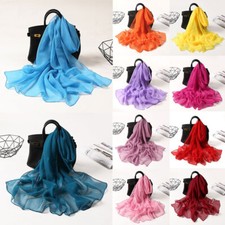 Long Soft Chiffon Scarf Plain