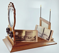 ANTIQUE FRENCH FOLDING TABLE TOP STEREOSCOPE GRAPHOSCOPE VIEWER c1890