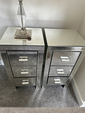 BEDSIDE CABINETS - MIRRORED