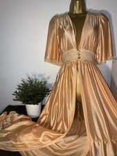 VTG STUNNING SHIMMERY ORANGE ROBE/ DRESSING GOWN SIZE 12/14