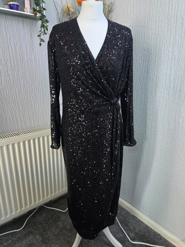 Womens black sequin wrap - womens,