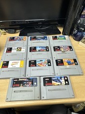11x Super Nintendo SNES Game Bundle Starwing, Desert Fighter, Street Racer