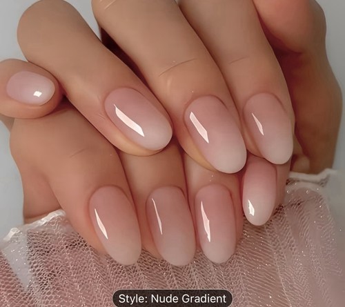 24pcs glossy short oval - 24pcs,