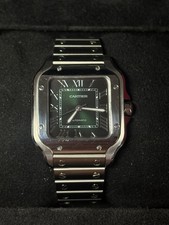 2023 Cartier Santos de cartier midi, green dial. Full set. Ref wssa0061
