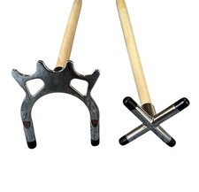 2 x 57" 2 PIECE POOL SNOOKER CUES + CHROME CROSS & BRIDGE REST For HOME TABLES