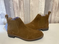 Men's Hush Puppies Brown Suede Chelsea Boots New with Tags Size 12