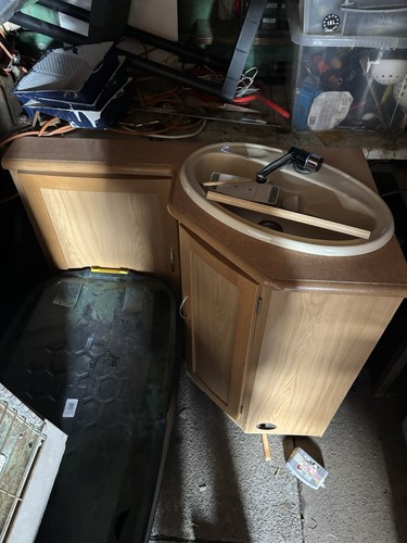 Caravan corner bathroom sink - corner,