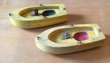 Pair of Small Vintage Wooden Toy Boats