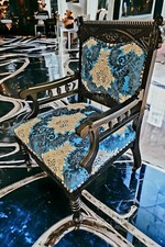 Black Blue Upholstered BoHo