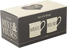 Mine & Yours Mugs Grey/White -