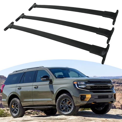 3pcs black crossbar roof rack - black,