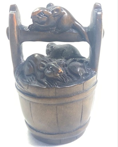 Netsuke boxwood tsuge carving - boxwood,