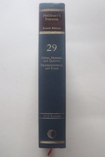 Halsbury's Statutes of England & Wales Fourth Edition Volume 29 2003 Reissue