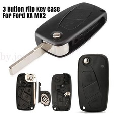 3 Button Flip Key Case Shell for Ford KA MK2 2008 - 2016 Remote Fob Cover Repair