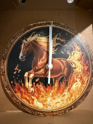 Horse fire metal - wall, clock