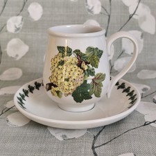 Portmeirion Pomona Coffee Cup and Saucer White Currants 