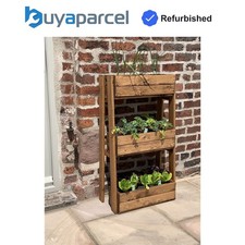 Charles Taylor Wooden 3 Tier Stepped Herb Garden Planter Flower Pot Trough