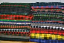 Scottish Multi Tartan Fabrics Plaid 5 Yard 16Oz Weight available in 30 + Colors