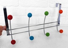 Over Door Sputnik Design Chrome Multicoloured Coat Hooks - Coat Rack / Hanger.