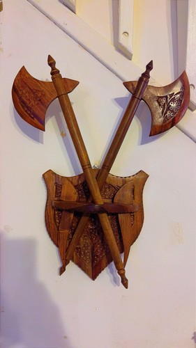 Handmade rustic wooden axe - rustic, &