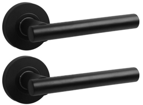 Black door handle straight - door,