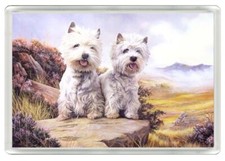 WEST HIGHLAND WHITE TERRIER WESTIE DOG PRINT NOVELTY FRIDGE MAGNET GREAT GIFT