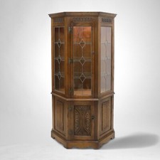 Old Charm Display Cabinet Lower Cupboard Light Oak Leadlight FREE* UK Delivery