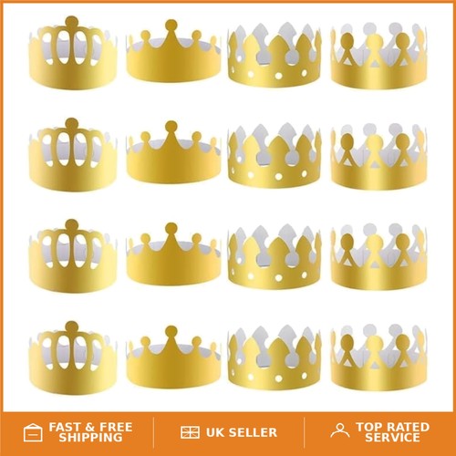 Shiny gold paper crowns - paper,