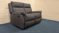 'Oscar' Manual Reclining 2 Seater Sofa Dark Grey Soft Suede SALE WAS £685!!