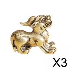3 Brass Kylin Statue Miniature