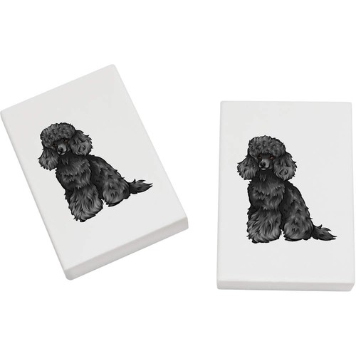 Black toy poodle erasers - 2,
