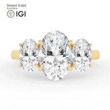 Oval Diamond Trilogy Ring 14k