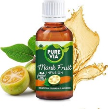 Pure Via Monk Fruit Infusion 30ml Bottle – Plant-Based Sweetness from Real Fruit