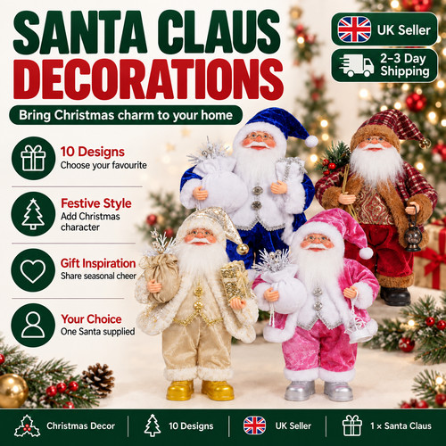 12in standing santa claus - standing,
